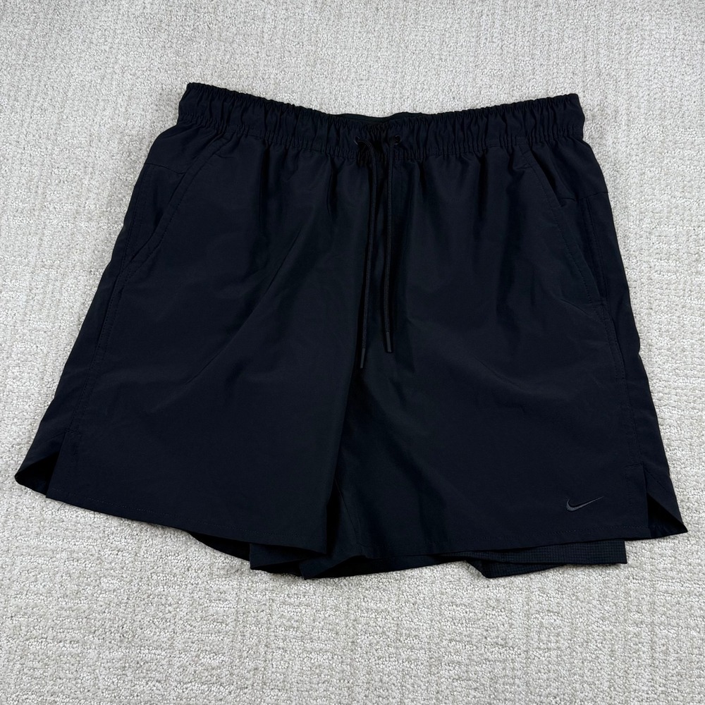 Nike Dri-Fit Mens Large Black 7" Lined Compression Athletic Training Shorts